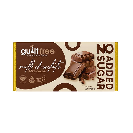 GuiltFree No Added Sugar Chocolate Bar 70g with 40% Cocoa