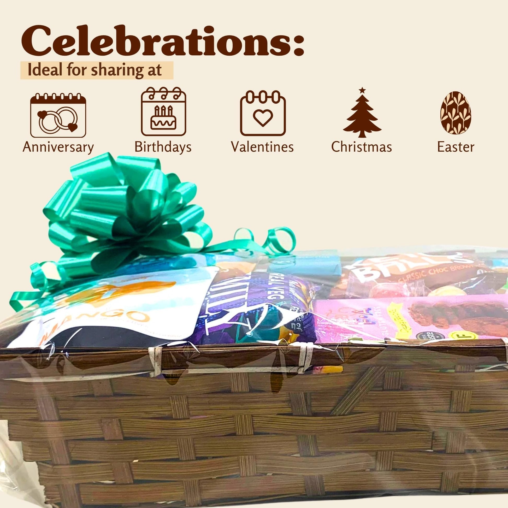 Vegan Vegetarian Food Gift Hamper Box Sweet Chocolate Selection Bars Snacks