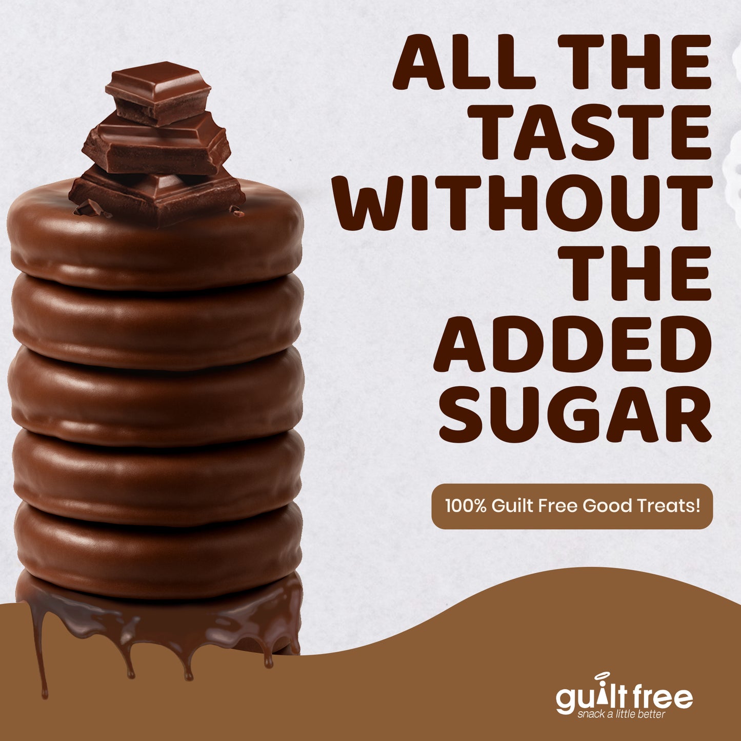 GuiltFree No Added Sugar Cookies 128g - Brownie