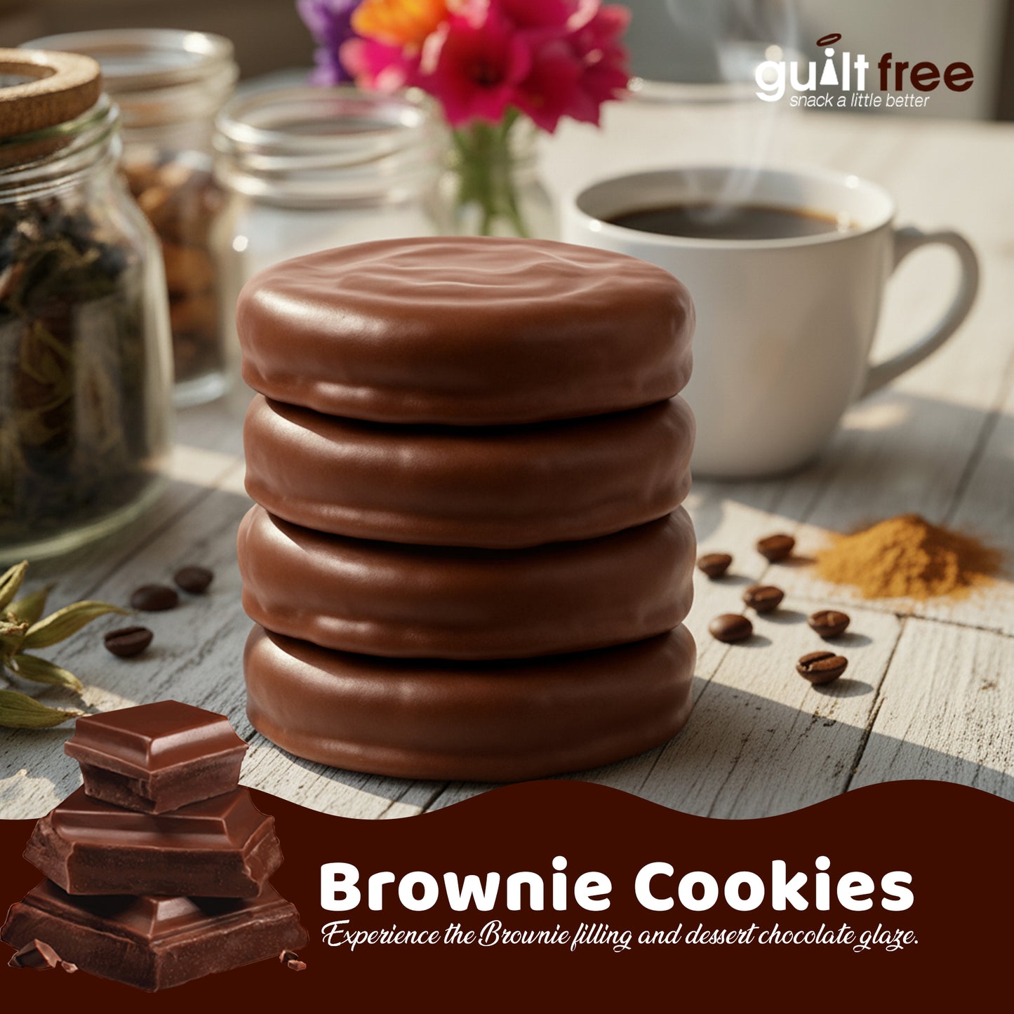 GuiltFree No Added Sugar Cookies 128g - Brownie