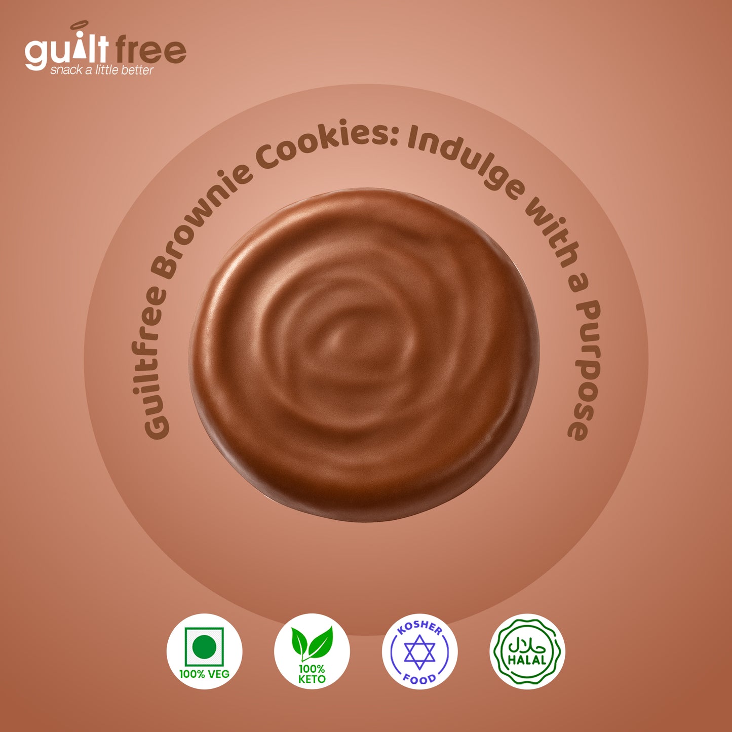 GuiltFree No Added Sugar Cookies 128g - Brownie