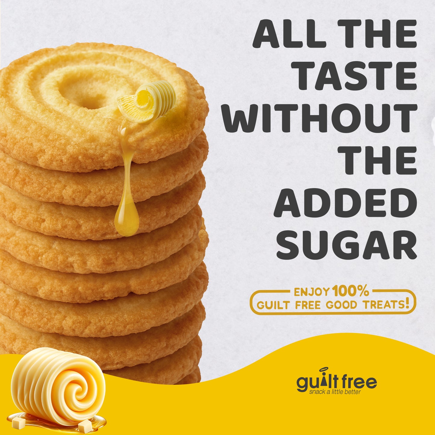 GuiltFree No Added Sugar Cookies 135g - Butter Cookie