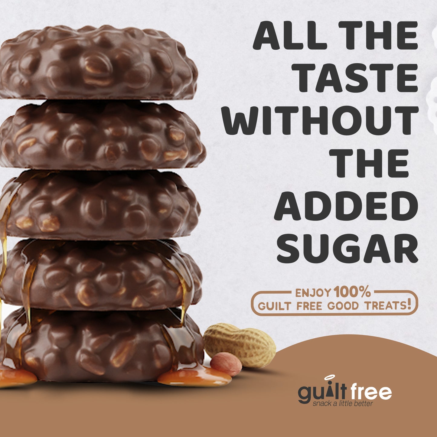 GuiltFree No Added Sugar Cookies 128g - Caramel Peanut