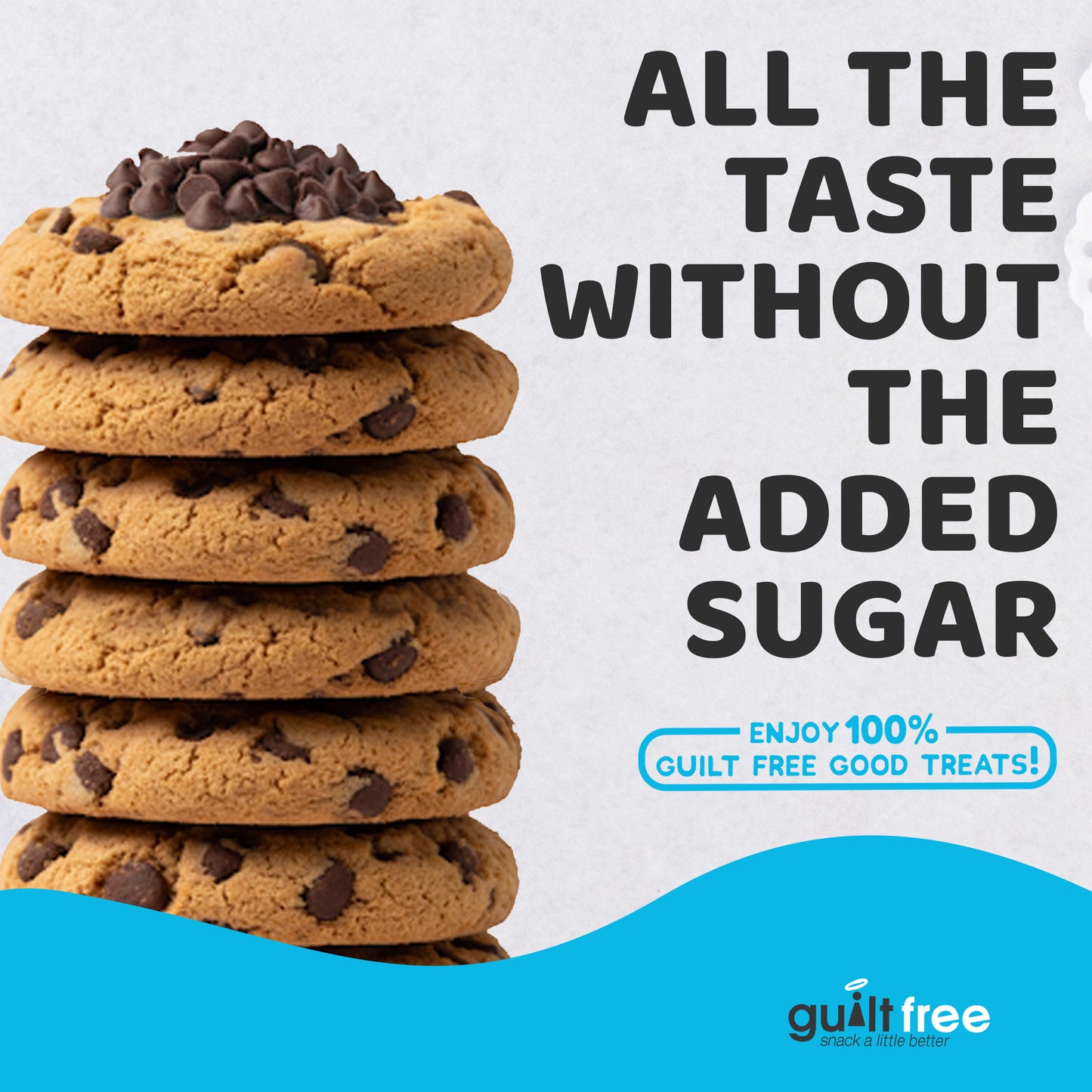 GuiltFree No Added Sugar Cookies 130g - Chocolate Chip