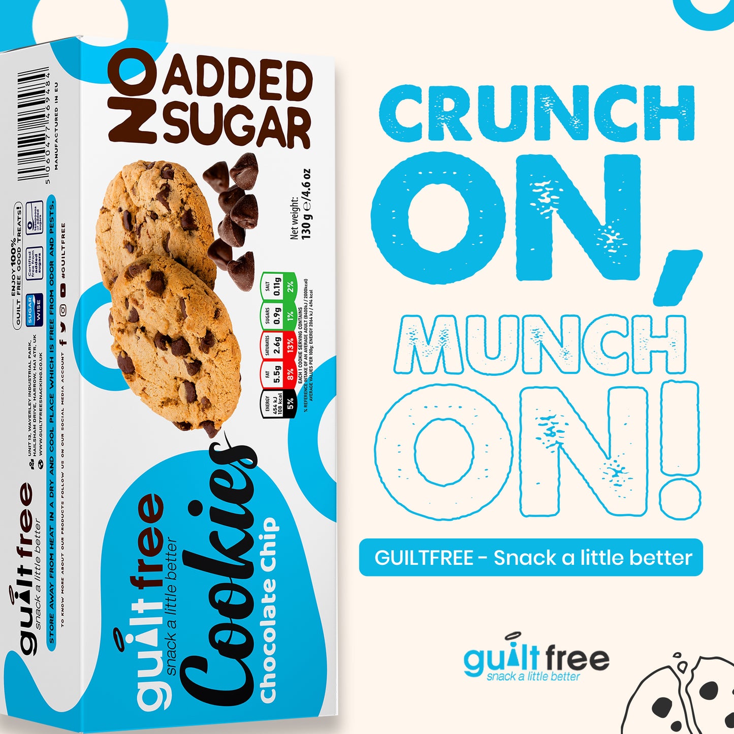 GuiltFree No Added Sugar Cookies 130g - Chocolate Chip
