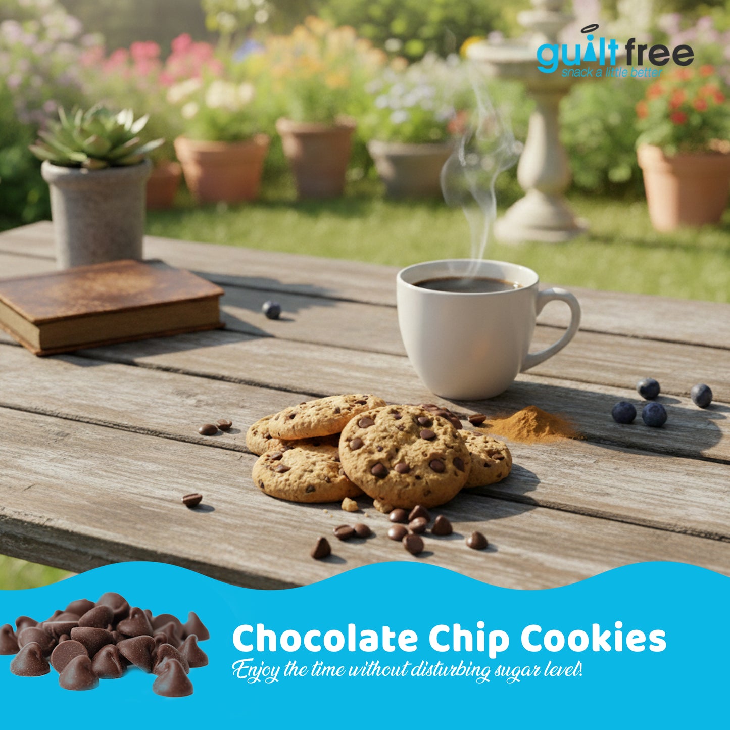 GuiltFree No Added Sugar Cookies 130g - Chocolate Chip