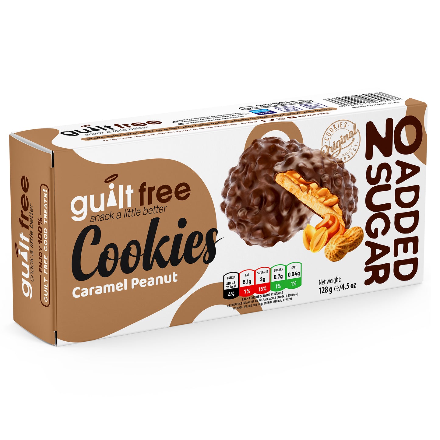 GuiltFree No Added Sugar Cookies 128g - Caramel Peanut