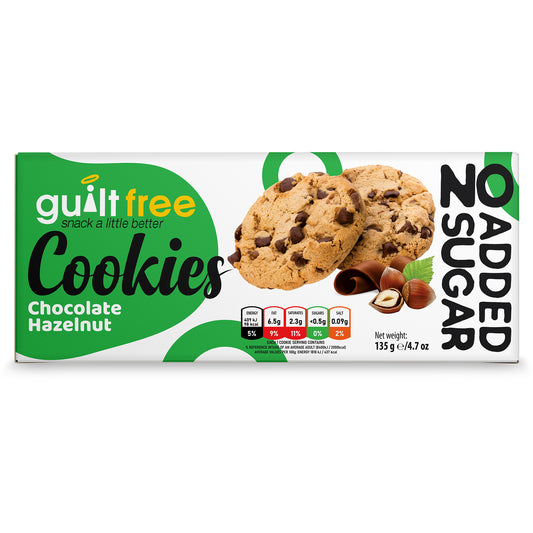 GuiltFree No Added Sugar Cookies 135g - Chocolate Hazelnut