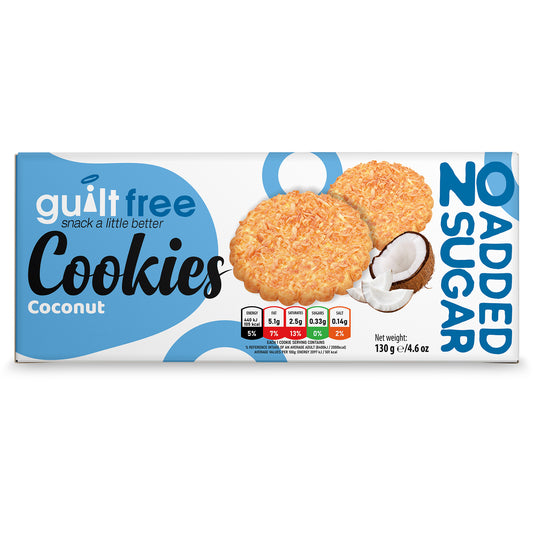 GuiltFree No Added Sugar Cookies 130g - Coconut