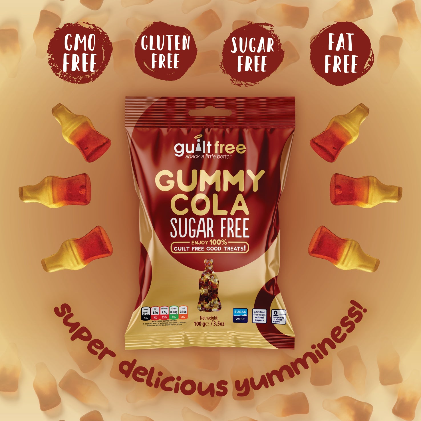 GuiltFree Sugar Free Gummies -  Cola Bottles
