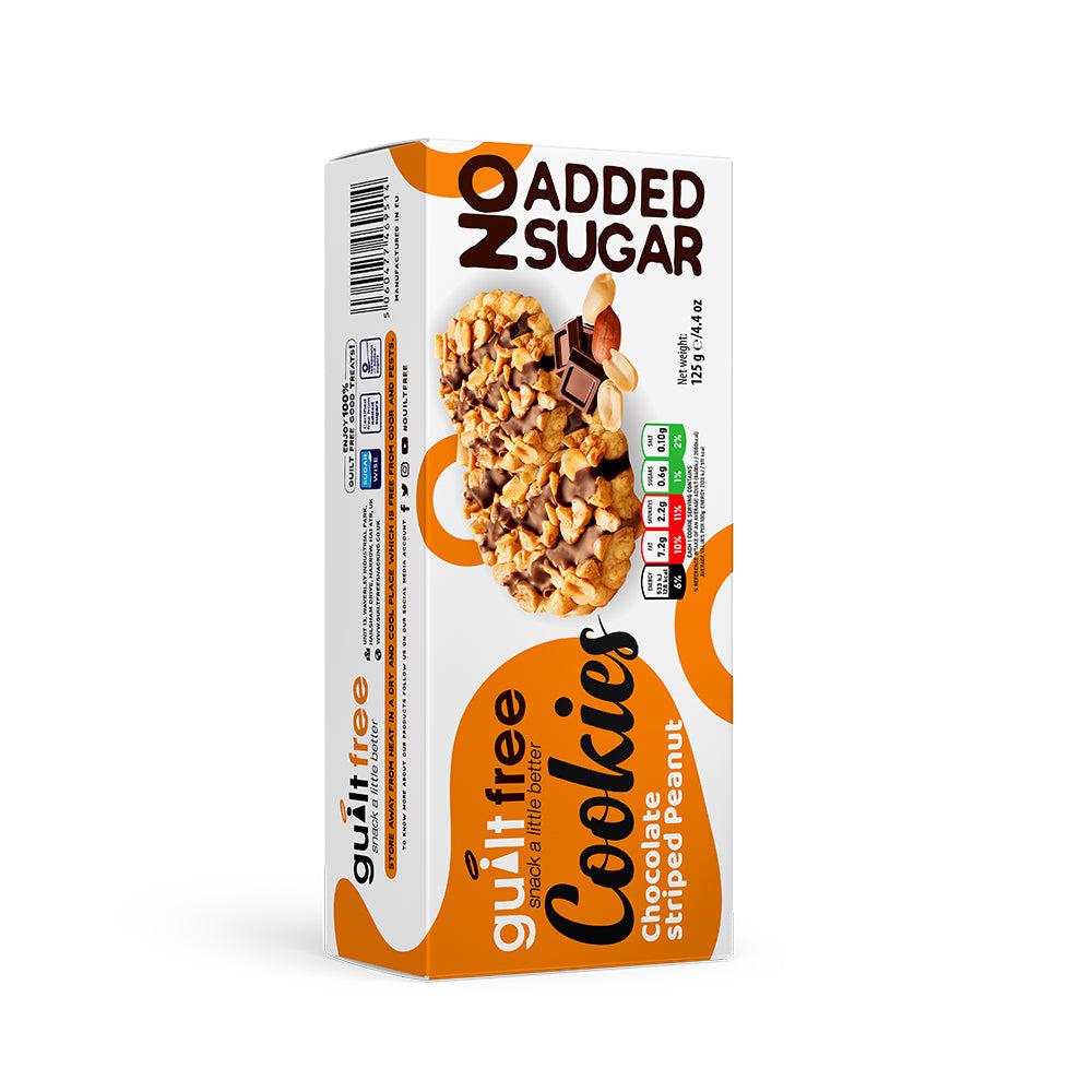 GuiltFree No Added Sugar Cookies 125g - Chocolate Striped Peanut