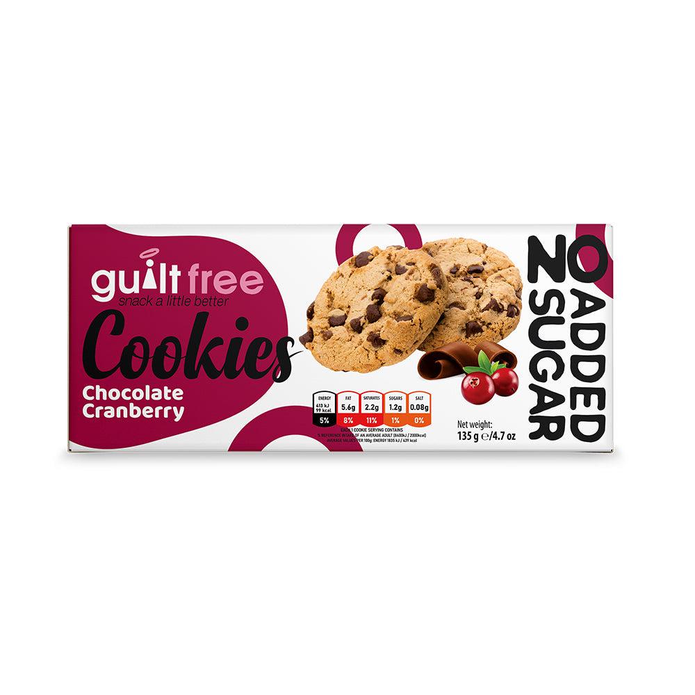 GuiltFree No Added Sugar Cookies 135g - Chocolate Cranberry