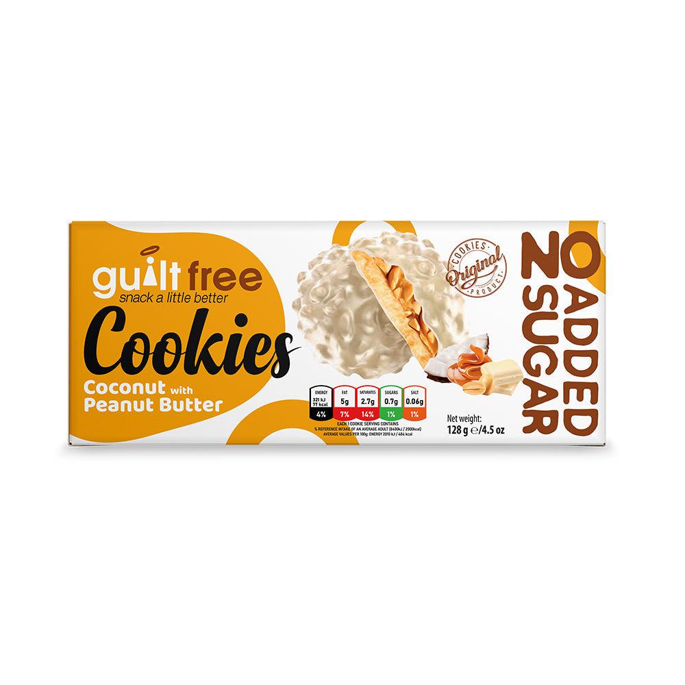 GuiltFree No Added Sugar Cookies 128g - Coconut with Peanut Butter