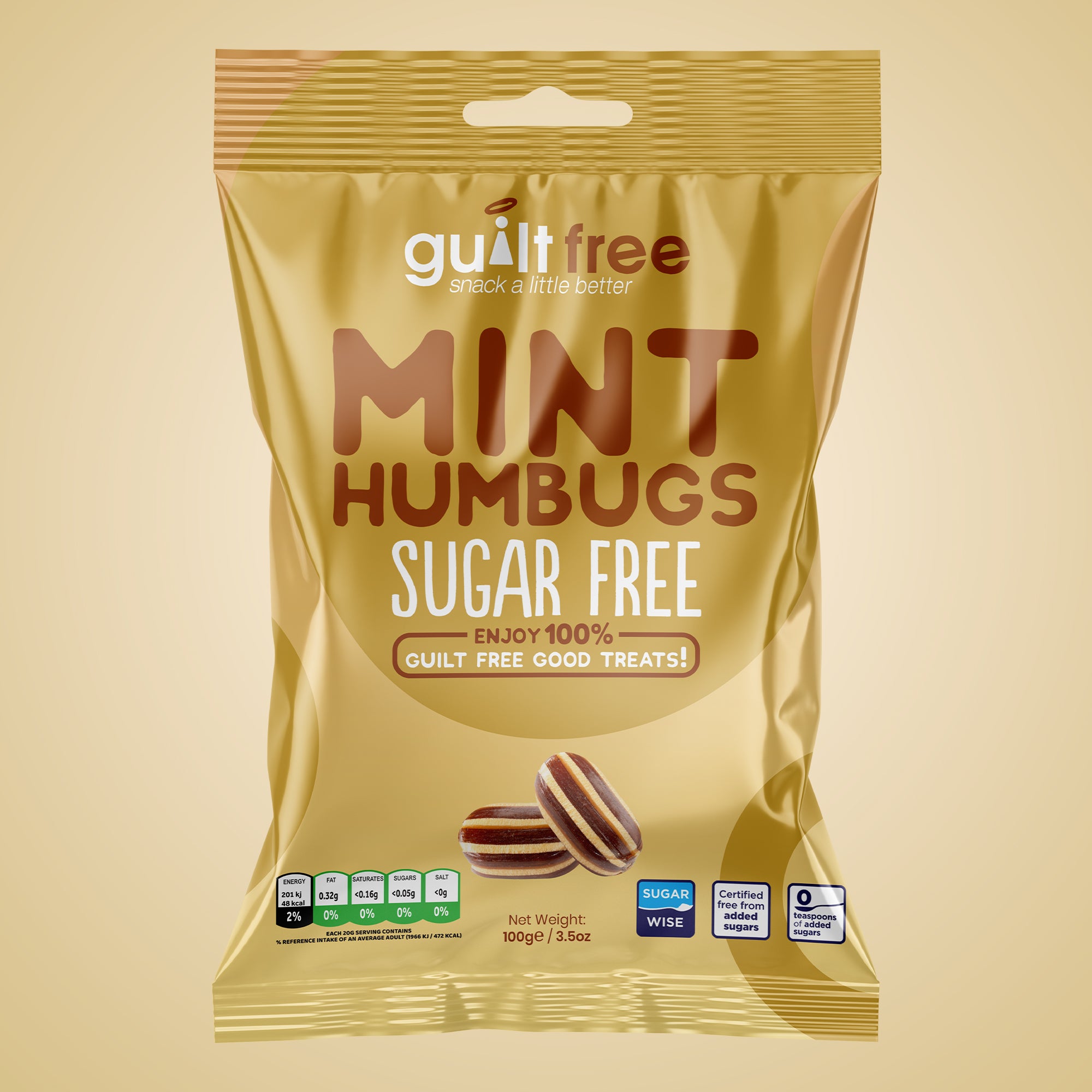 GuiltFree Sugar Free Sweets -  Mint Humbugs