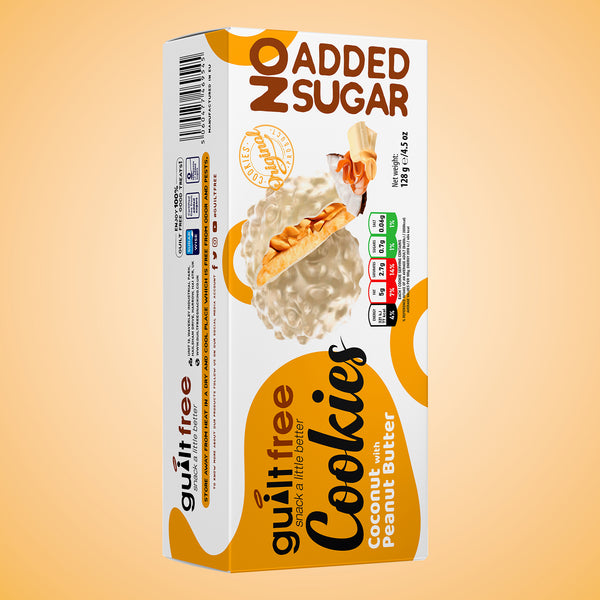 GuiltFree No Added Sugar Cookies 128g - Coconut with Peanut Butter