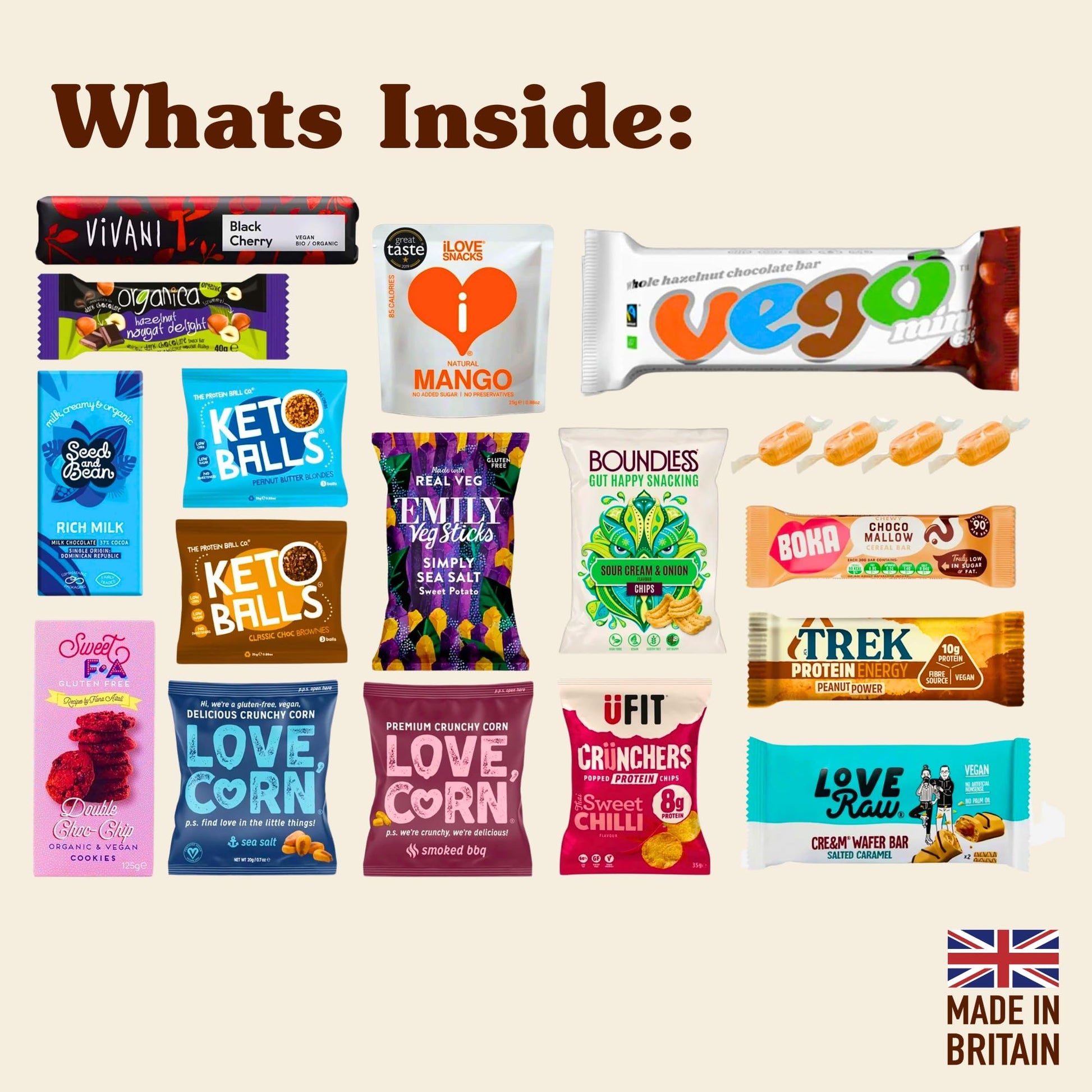 Vegan Vegetarian Food Gift Hamper Box Sweet Chocolate Selection Bars Snacks