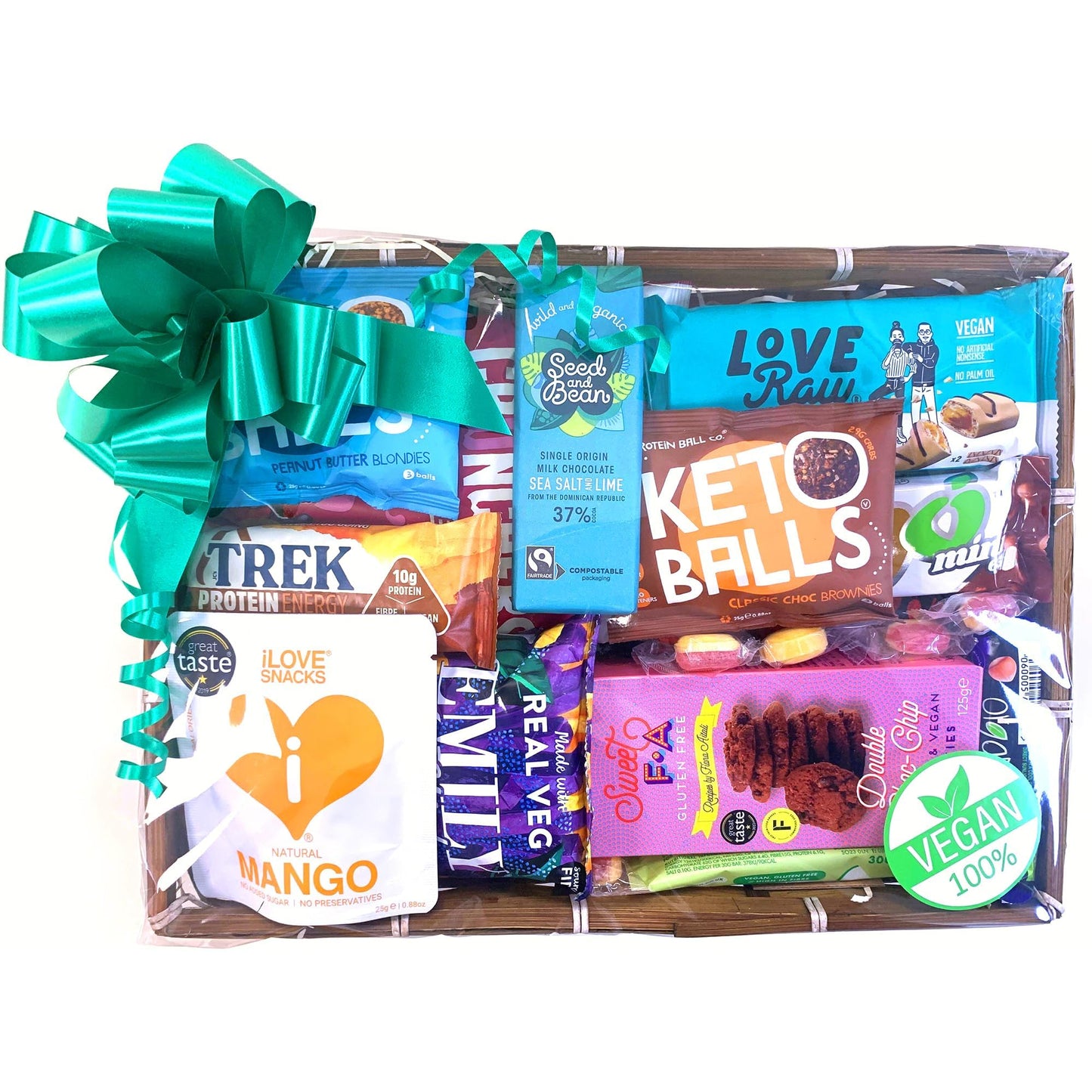 Vegan Vegetarian Food Gift Hamper Box Sweet Chocolate Selection Bars Snacks