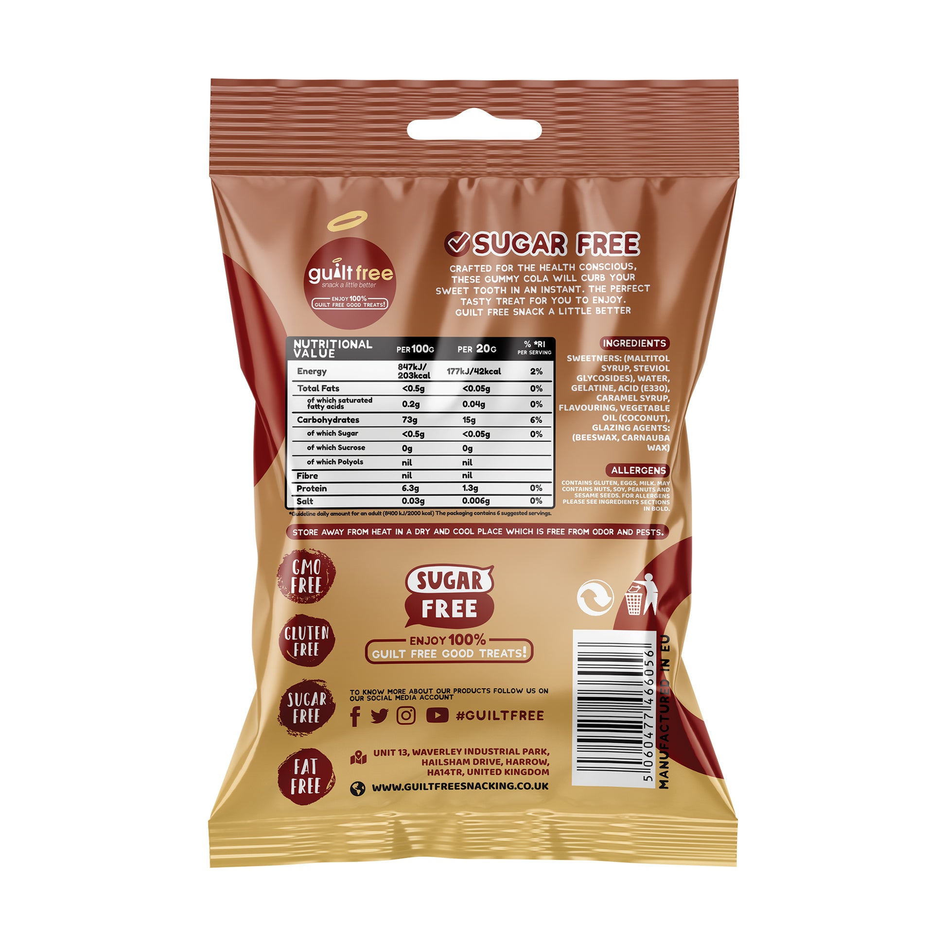 GuiltFree Sugar Free Gummies -  Cola Bottles