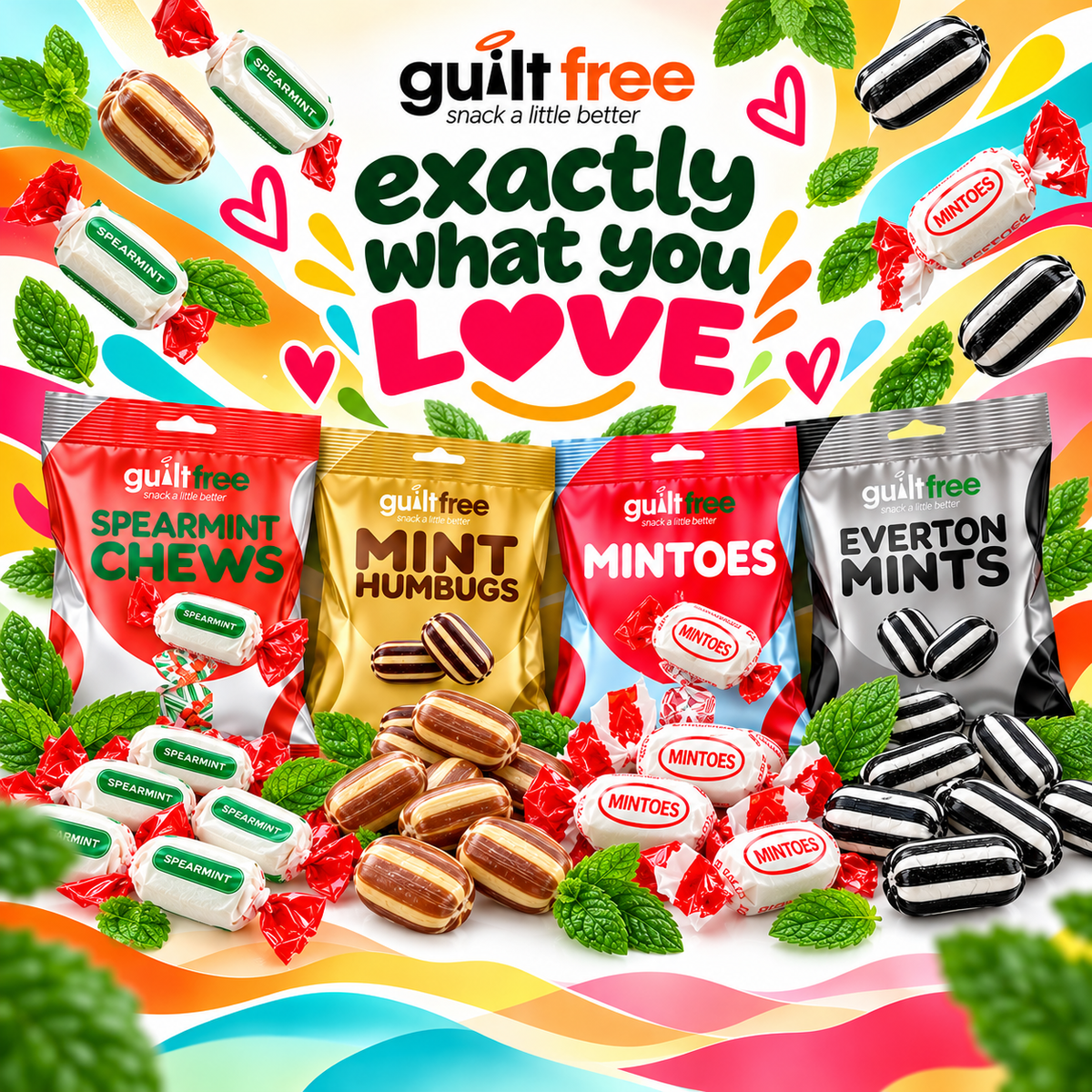 GuiltFree Sugar-Free Mint Sweets Gift Box – 4 Classic Varieties