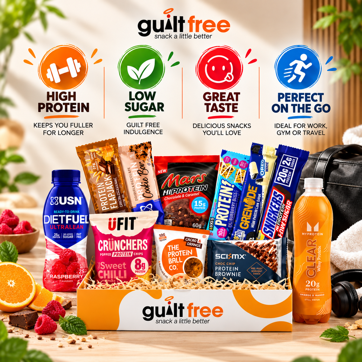GuiltFree High Protein Gift Hamper – 11 Items
