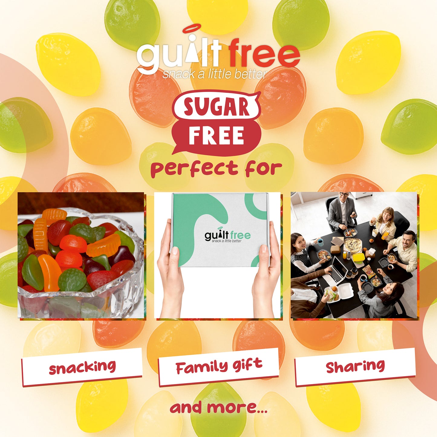 GuiltFree Sugar Free Gummies -  Fruit Gums