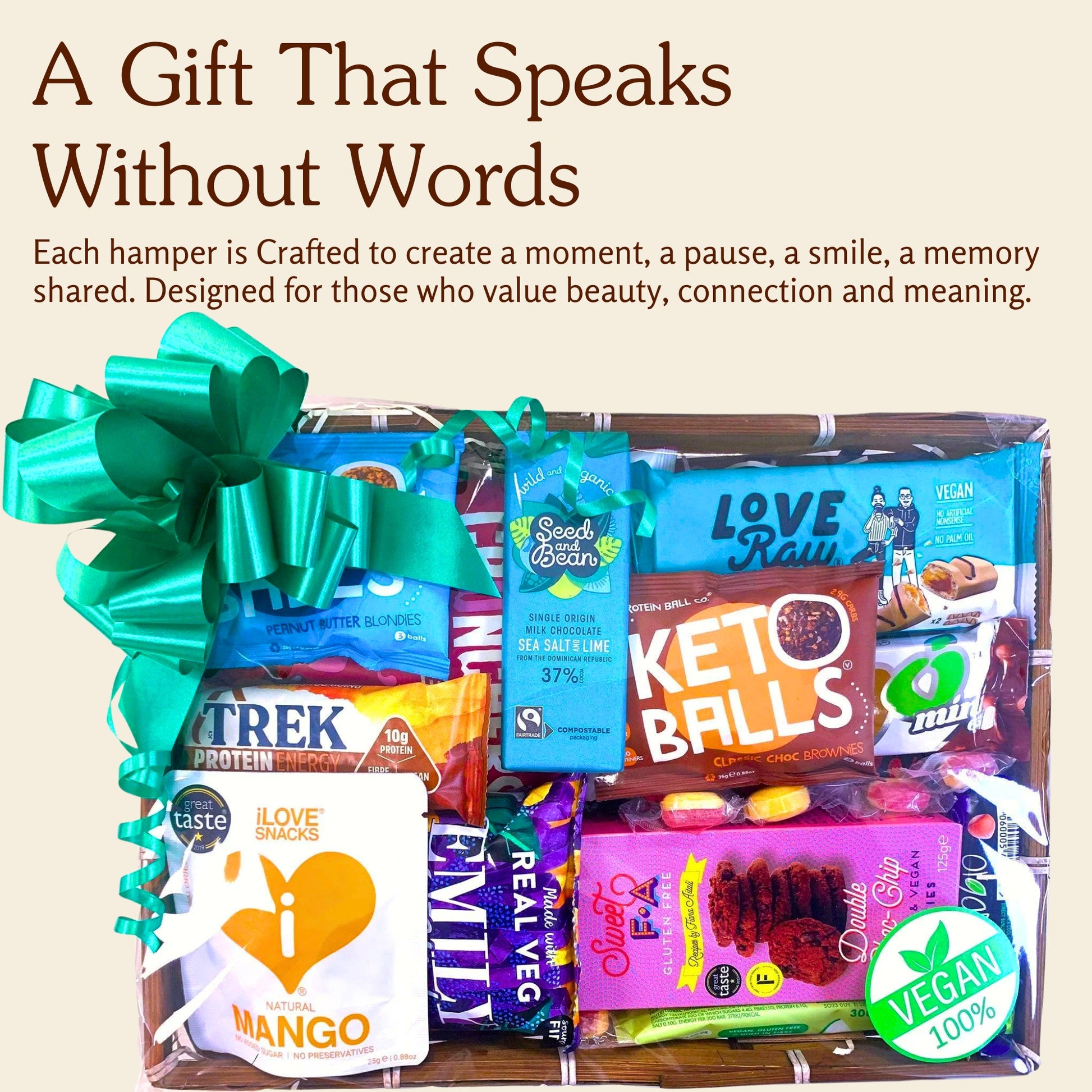 Vegan Vegetarian Food Gift Hamper Box Sweet Chocolate Selection Bars Snacks
