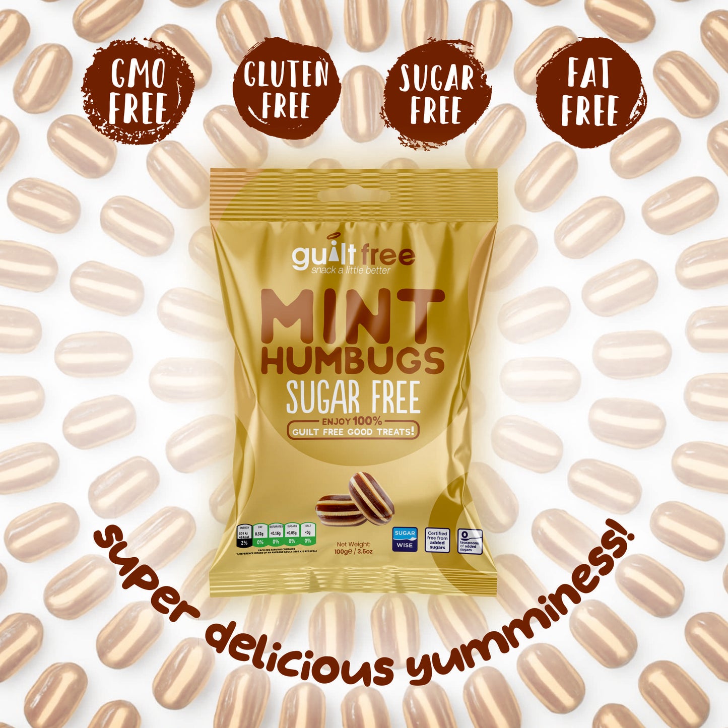 GuiltFree Sugar Free Sweets -  Mint Humbugs