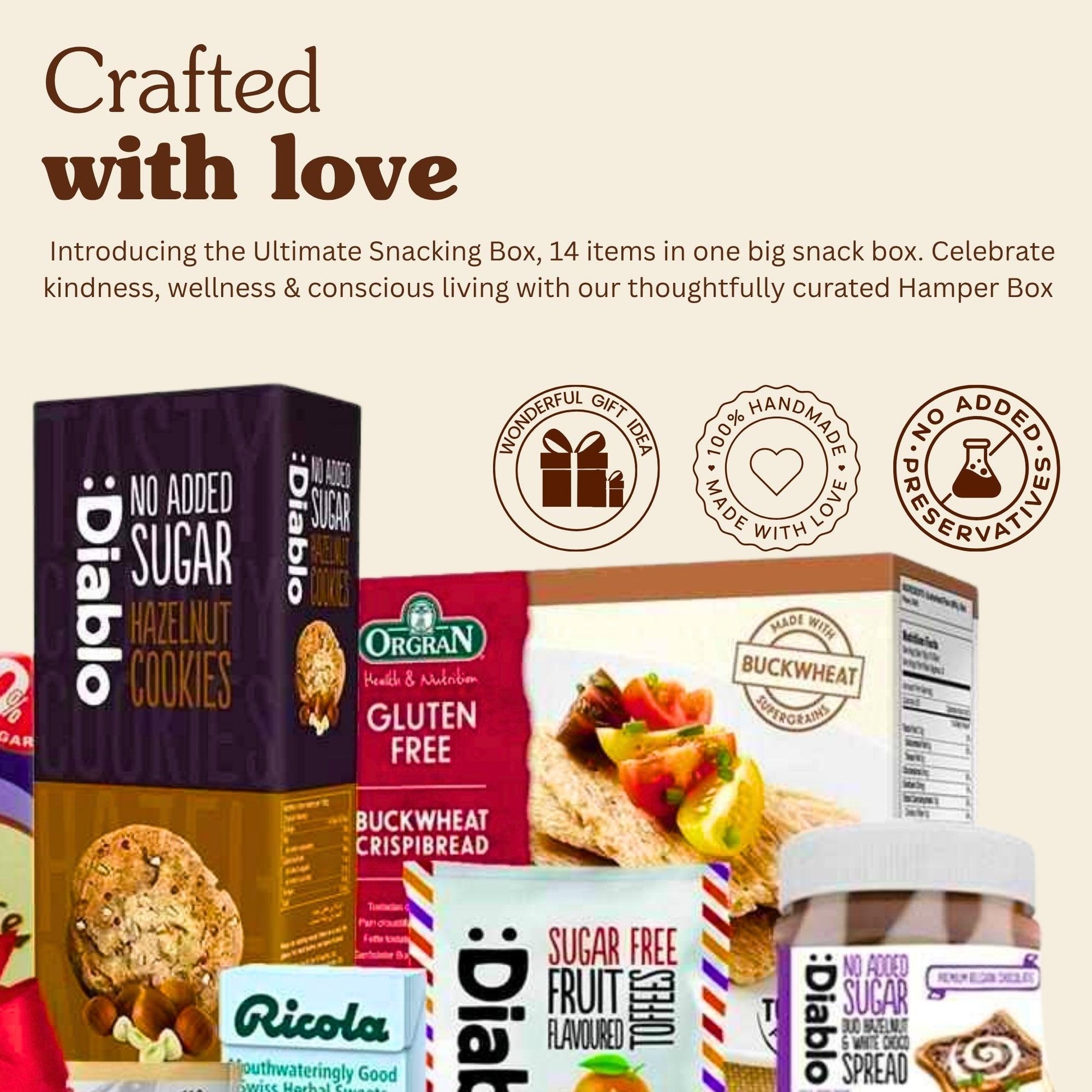 Sugar Free Snacks Hamper Basket