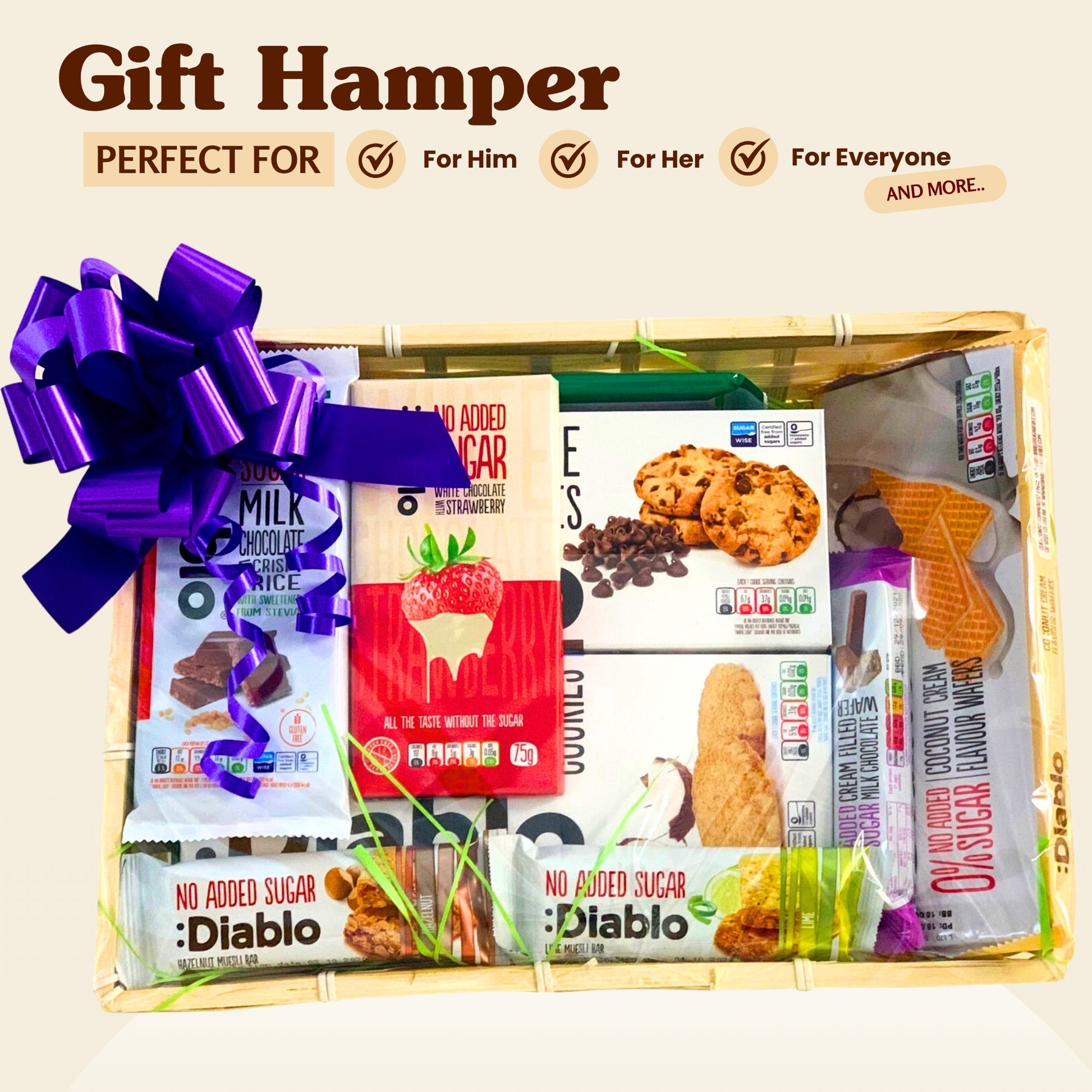 Diablo Diabetic Sugar Free Gift Hamper Box Sweets Gummy Cookies Bar Bars Snack