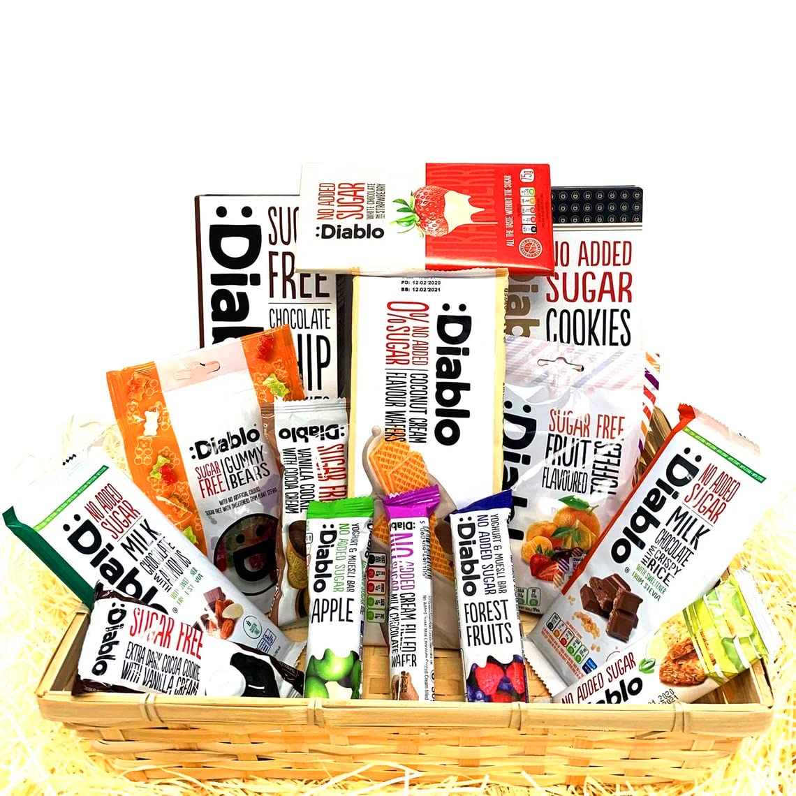 Diablo Diabetic Sugar Free Gift Hamper Box Sweets Gummy Cookies Bar Bars Snack