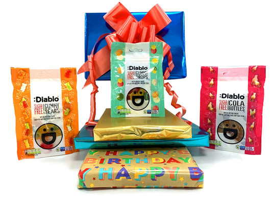 Diablo Sugar Free Diabetic Sweets Retro Sweet Chocolate Toffee 3 x 75g Gift Box