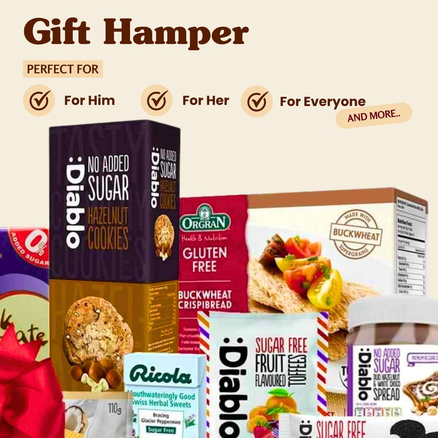 Sugar Free Snacks Hamper Basket