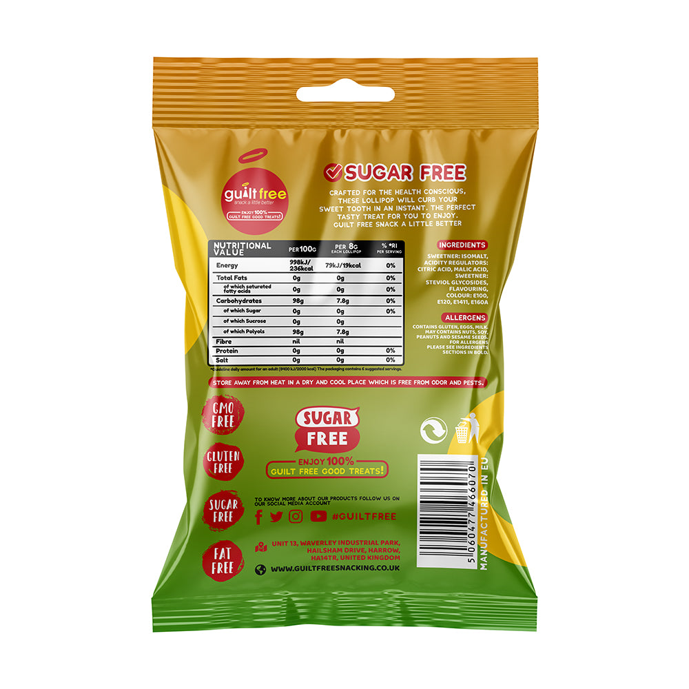 GuiltFree Sugar Free Lollipop - Mixed